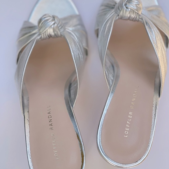 Loeffler Randall Coco Metallic Silver Heels Size 10 - Picture 6 of 16
